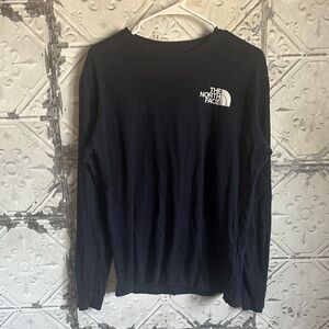 The North Face navy Long Sleeve Shirt with White Logo